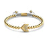 Renard de cristal | Or 18 carats | Blanc | Bracelet Charmballa en macramé